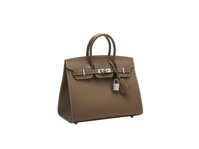 Hermes Hermes Birkin 25 Bag In Epsom Calfskin Leather With Palladium-Plated Hardware Etoupe - view 2