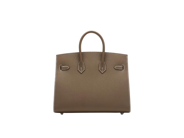 Hermes Hermes Birkin 25 Bag In Epsom Calfskin Leather With Palladium-Plated Hardware Etoupe - view 3