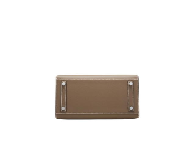 Hermes Hermes Birkin 25 Bag In Epsom Calfskin Leather With Palladium-Plated Hardware Etoupe - view 4