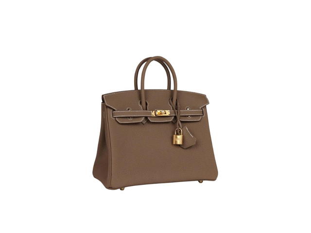 Hermes Hermes Birkin 25 Bag In Epsom Togo Leather With Gold-Plated Hardware Etoupe - view 2