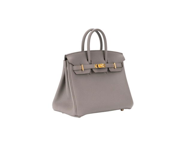 Hermes Hermes Birkin 25 Bag In Togo Leather With Gold Hardware Etain - view 2