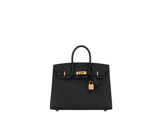 Hermes Hermes Birkin 25 Bag Selier In Epsom Calfskin With Gold Hardware Noir - view 1
