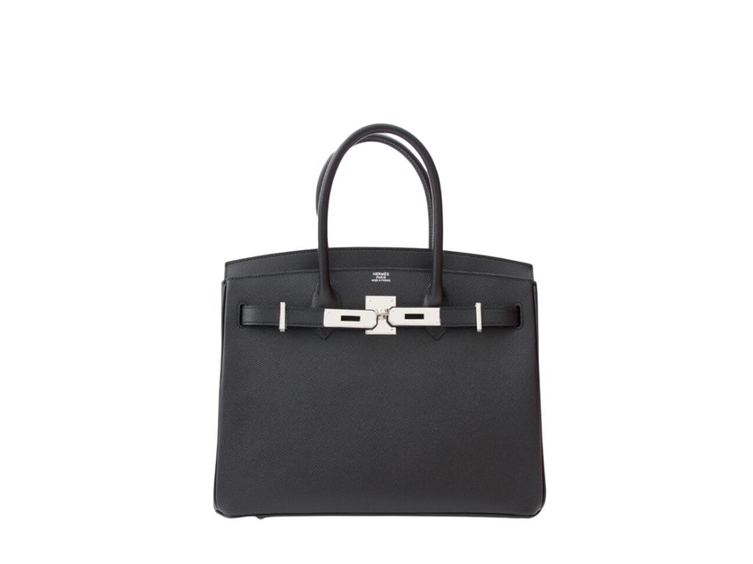 Hermes Hermes Birkin 30 Bag In Epsom Calfskin With Palldadium Hardware Noir
