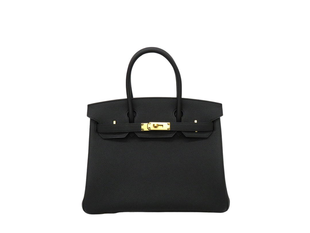 Hermes Hermes Birkin 30 Bag In Togo Calfskin With Gold Hardware Noir