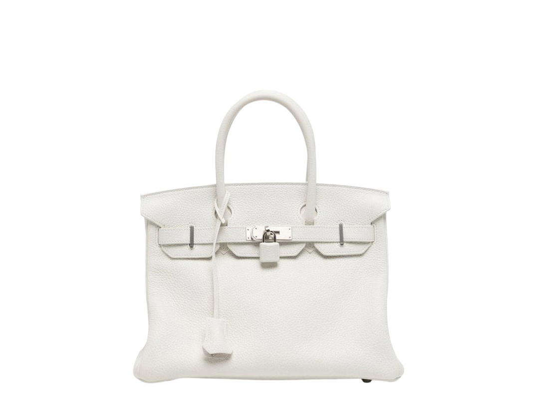 Hermes Hermes Birkin 30 Bag Taurillon Clemence Leather White