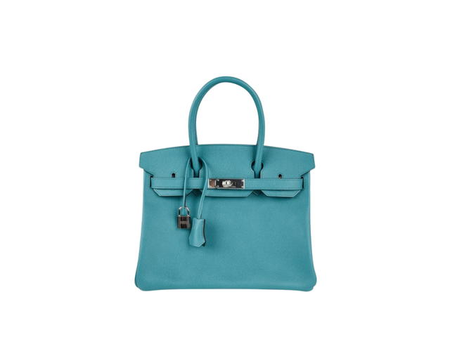 Hermes Hermes Birkin 30 In Togo Leather With Palladium Hardware Blue Paon - view 1
