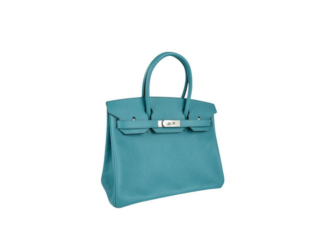 Hermes Hermes Birkin 30 In Togo Leather With Palladium Hardware Blue Paon - view 2