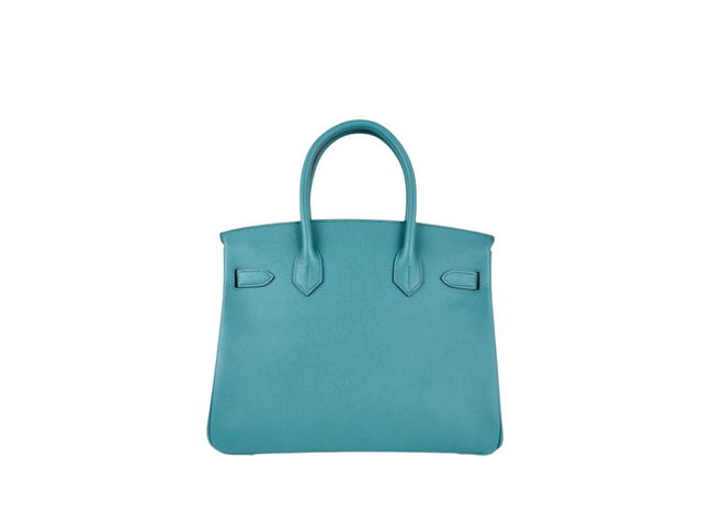 Hermes Hermes Birkin 30 In Togo Leather With Palladium Hardware Blue Paon - view 3