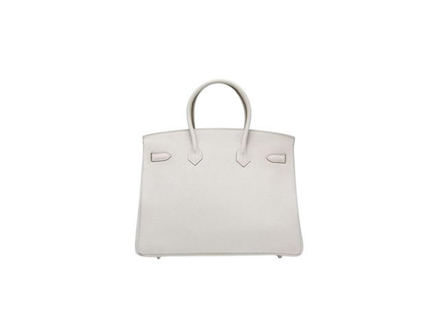 Hermes Hermes Birkin Club 35 Bag In Taurillon Clemence Leather And Ficelle Lizard With Palladium-Plated Hardware White And Blue Mykonos (Limited Edition) - view 2