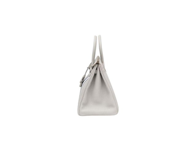 Hermes Hermes Birkin Club 35 Bag In Taurillon Clemence Leather And Ficelle Lizard With Palladium-Plated Hardware White And Blue Mykonos (Limited Edition) - view 3