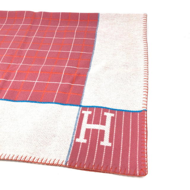 Hermes HERMES blanket interior Avalon  blanket Wool / Cashmere pink/Orange - view 3