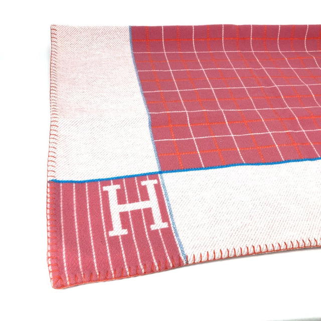 Hermes HERMES blanket interior Avalon  blanket Wool / Cashmere pink/Orange - view 4