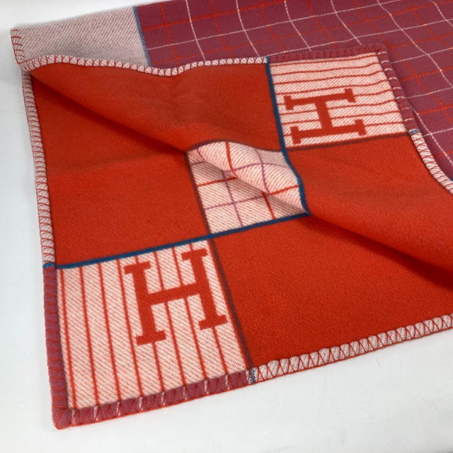Hermes HERMES blanket interior Avalon  blanket Wool / Cashmere pink/Orange - view 5