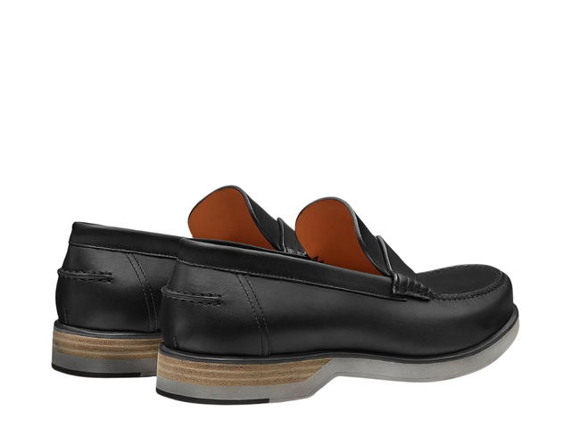 Hermes Hermes Bob Loafer In Calfskin With Notched Rubber Sole Black - view 3