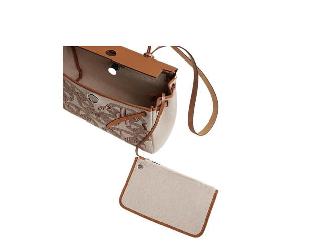 Hermes Hermes Bolsa Herbag Zip 31 In H Plume Canvas With Circuit 24 Motif And Palladium-Plated Fauve-Ecru Beige-Fauve - view 3