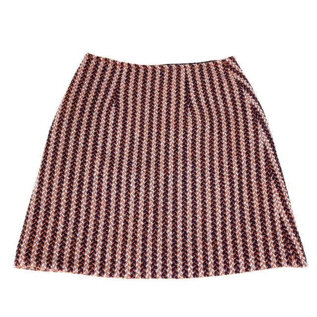 Hermes HERMES Bottoms apparel skirt wool Brown/Navy - view 3