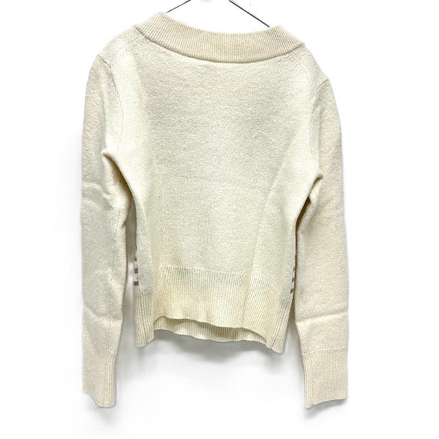 Hermes HERMES Bouclerie Moderne Knit Sweater White x Gray x Yellow Cashmere - view 3