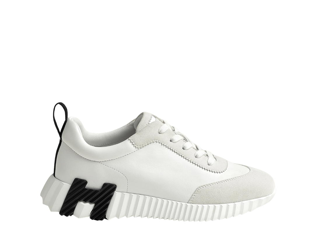 Hermes Hermes Bouncing Sneaker In Calfskin And Suede Goatskin Blanc