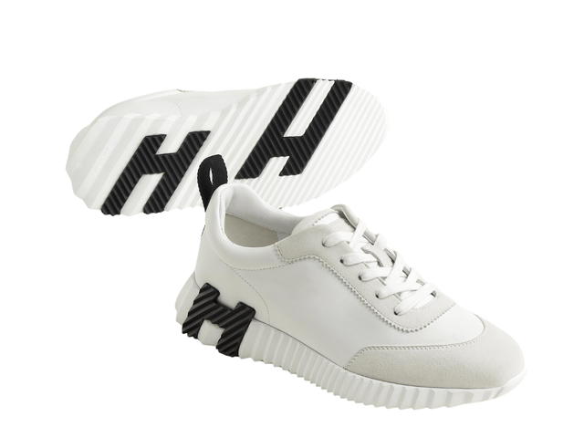 Hermes Hermes Bouncing Sneaker In Calfskin And Suede Goatskin Blanc - view 2