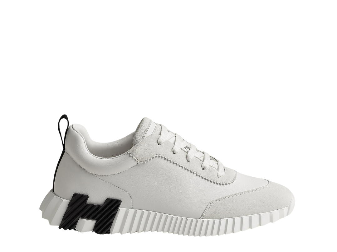 Hermes Hermes Bouncing Sneaker In Calfskin-Suede Goatskin Blanc