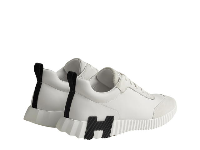 Hermes Hermes Bouncing Sneaker In Calfskin-Suede Goatskin Blanc - view 3