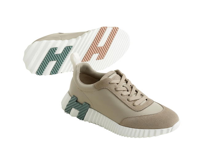 Hermes Hermes Bouncing Sneaker In Sport Goatskin And Suede Goatskin Beige Esquisse - view 2
