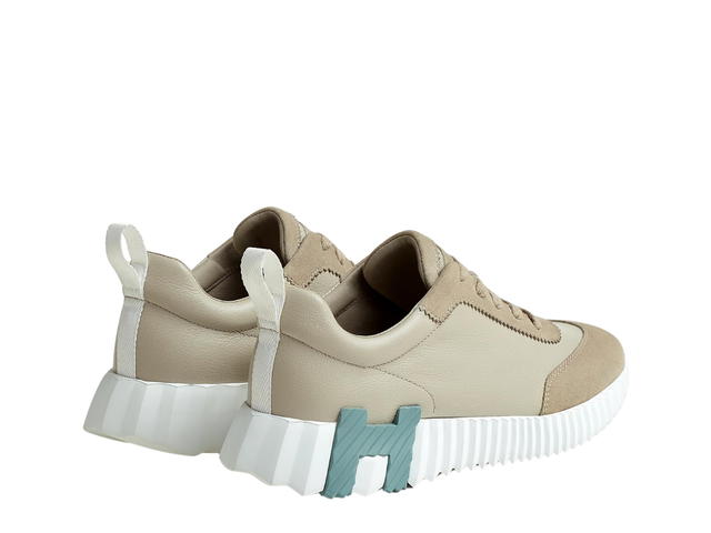 Hermes Hermes Bouncing Sneaker In Sport Goatskin And Suede Goatskin Beige Esquisse - view 3