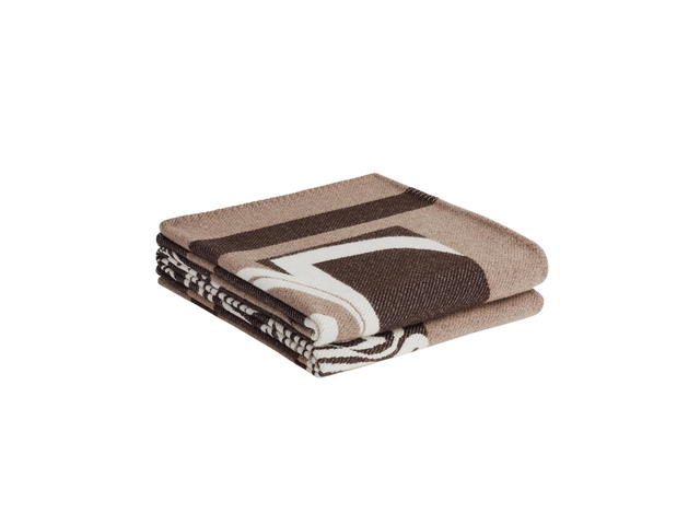Hermes Hermes Brandebourgs Blanket In Jacquard Woven Wool And Cashmere Finished With Blanket Ecorce - view 2