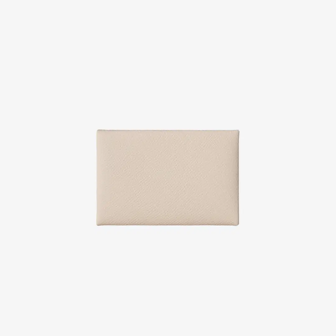 Hermes Hermes Calvi Card Holder Epsom & Palladium Craie