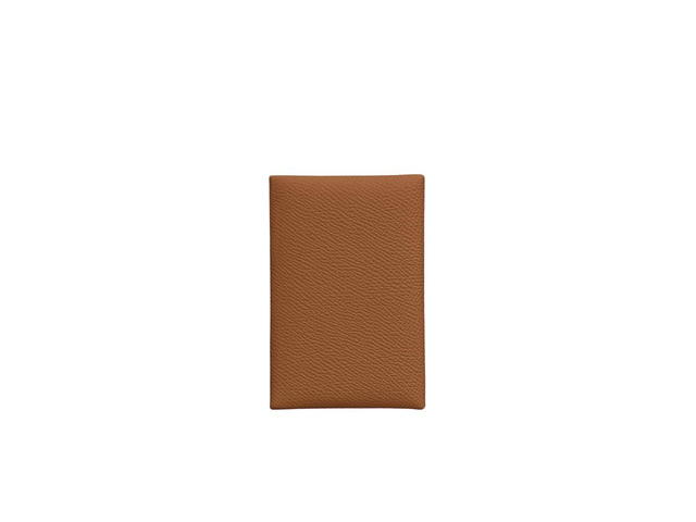 Hermes Hermes Calvi Card Holder In Epsom Calfskin With Palladium-Plated Gold - view 1