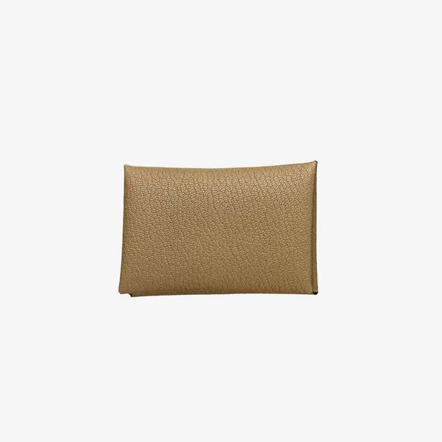 Hermes Hermes Calvi Card Holder Mysore Goatskin & Palladium Etoupe - view 2