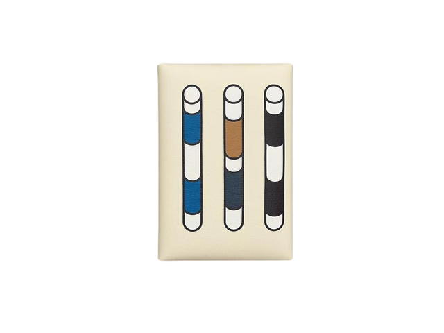 Hermes Hermes Calvi Duo Card Holder In Moulin A Vent Printed Swift Calfskin With Palladium Plated Snap Closure Nata-Bleu France - view 3