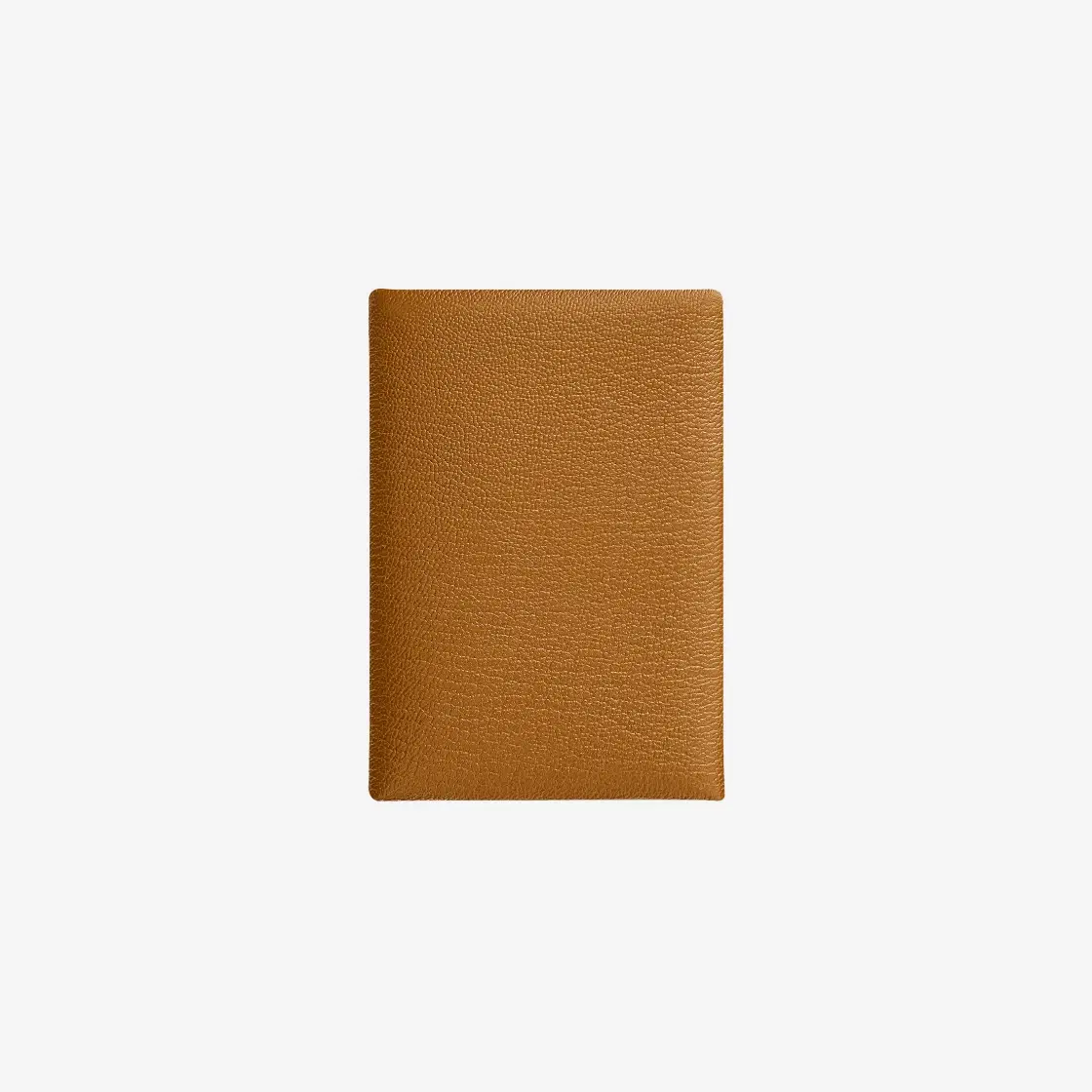 Hermes Hermes Calvi Duo Card Holder Mysore Goatskin & Palladium Caramel