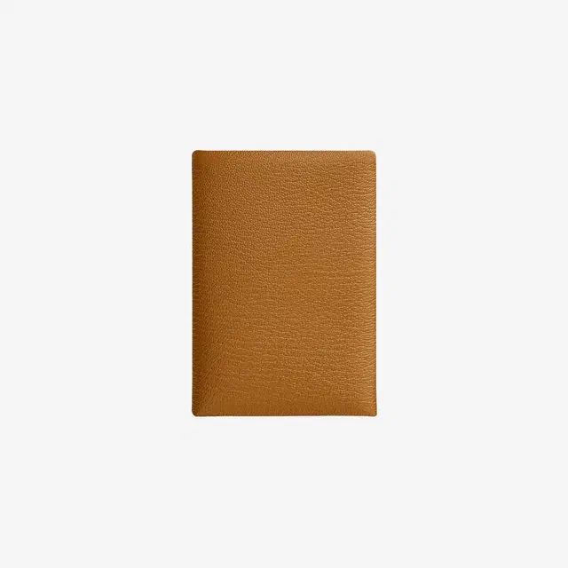 Hermes Hermes Calvi Duo Card Holder Mysore Goatskin & Palladium Caramel - view 1