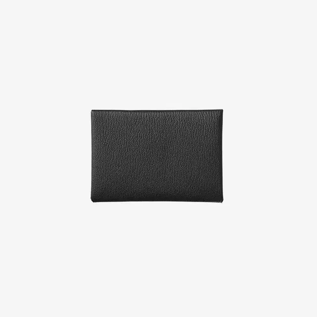 Hermes Hermes Calvi Duo Card Holder Mysore Goatskin & Palladium Noir - view 1