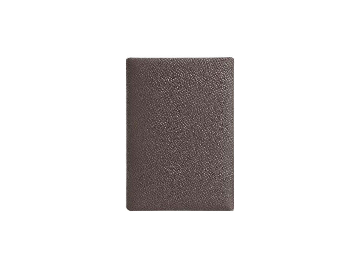 Hermes Hermes Calvi Duo Compact Card Holder In Epsom Calfskin With Palladium-Plate Snap Closure Etoupe