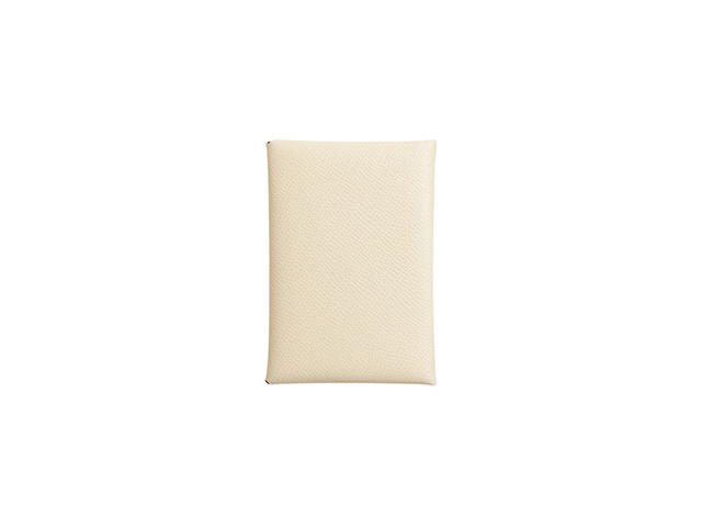 Hermes Hermes Calvi Duo Compact Card Holder In Epsom Calfskin With Palladium-Plated Nata - view 1