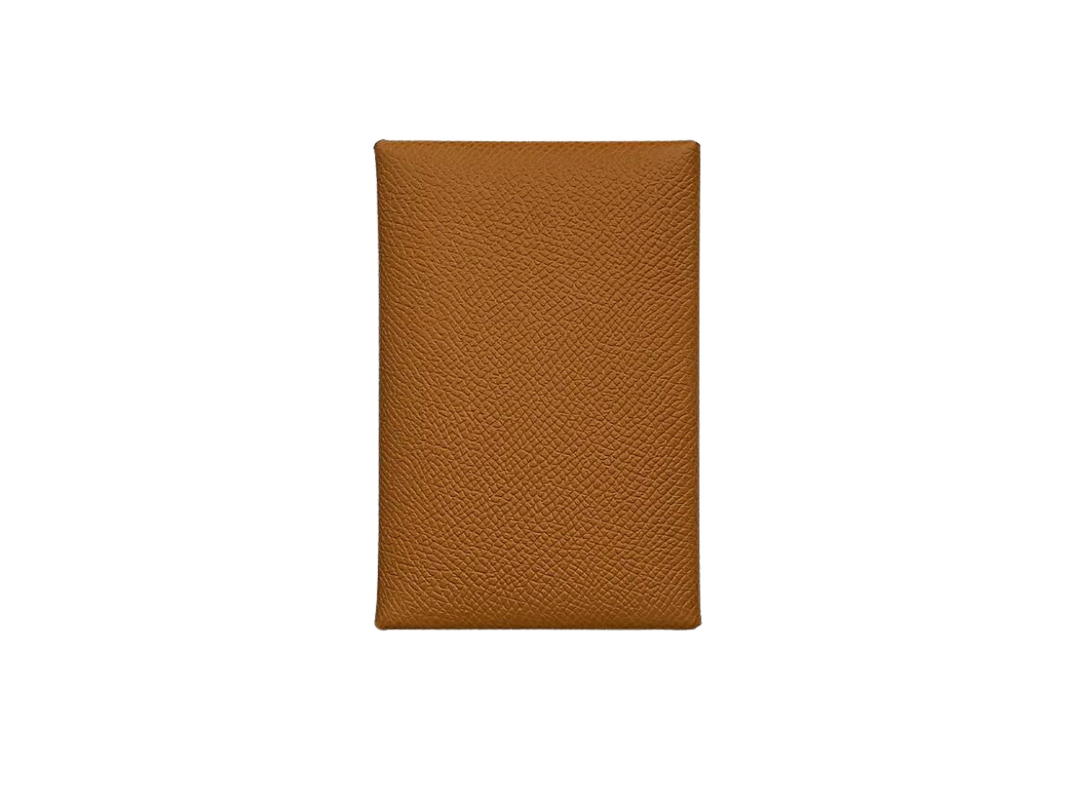 Hermes Hermes Calvi Duo Compact Card Holder In Epsom Calfskin With Palladium-Plated Snap Closure Gold