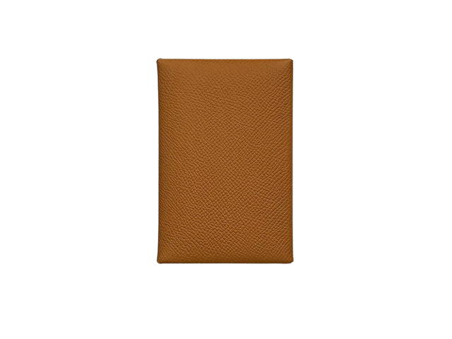 Hermes Hermes Calvi Duo Compact Card Holder In Epsom Calfskin With Palladium-Plated Snap Closure Gold - view 1