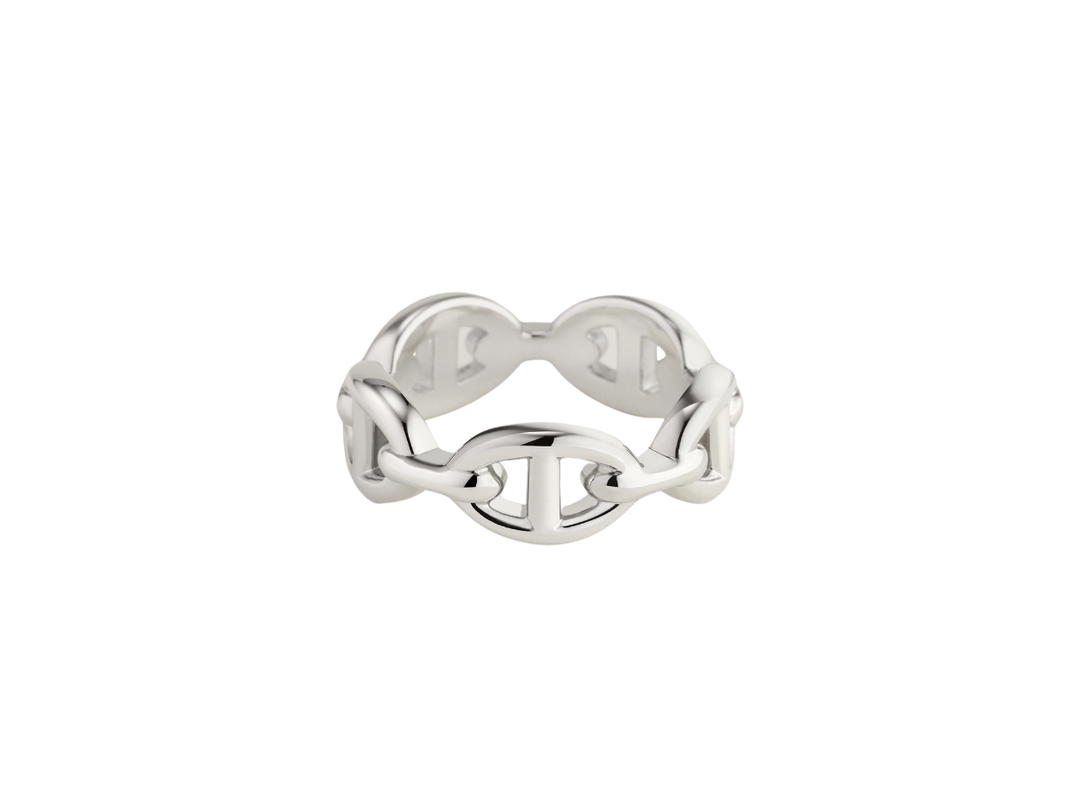 Hermes Hermes Chaine d’ Ancre Enchainee Ring Small Model In Sterling Silver