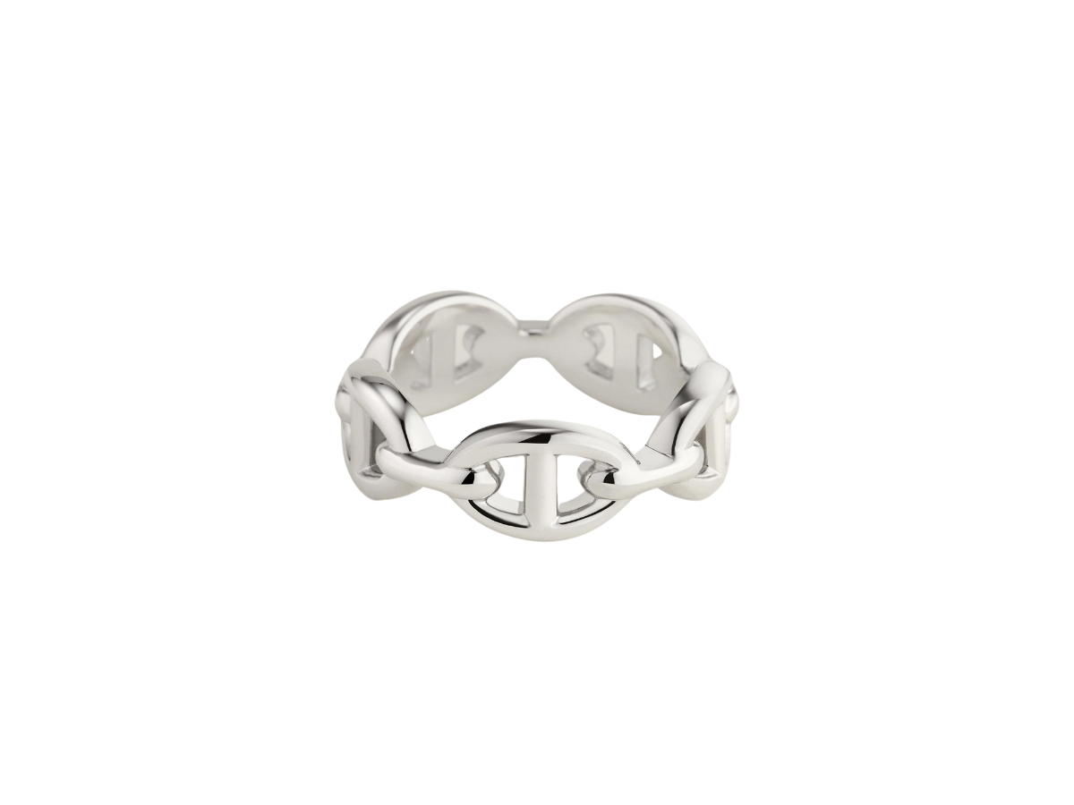 Hermes Hermes Chaine d’ Ancre Enchainee Ring Small Model In Sterling Silver