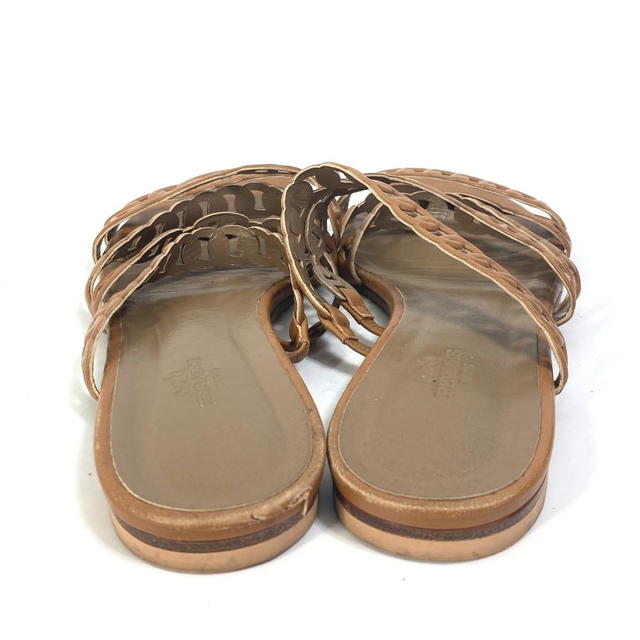 Hermes HERMES Chaine d'Ancre 5 consecutive shoes flat flats Sandals Leather Brown - view 3