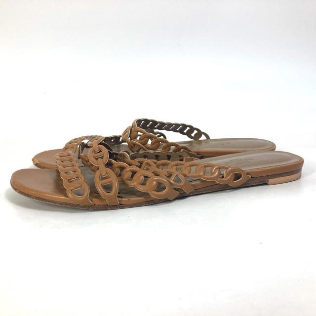 Hermes HERMES Chaine d'Ancre 5 consecutive shoes flat flats Sandals Leather Brown - view 4