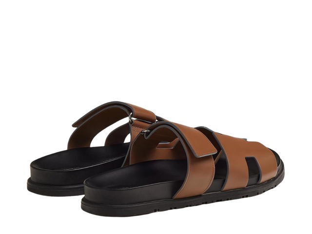 Hermes Hermes Chypre Sandal In Calfskin With Anatomical Rubber Sole Naturel - view 3
