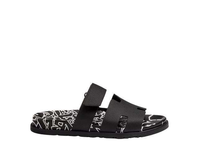 Hermes Hermes Chypre Sandal In Epsom Calfskin And Calfskin With Graff Hermes Print Noir Blanc - view 1