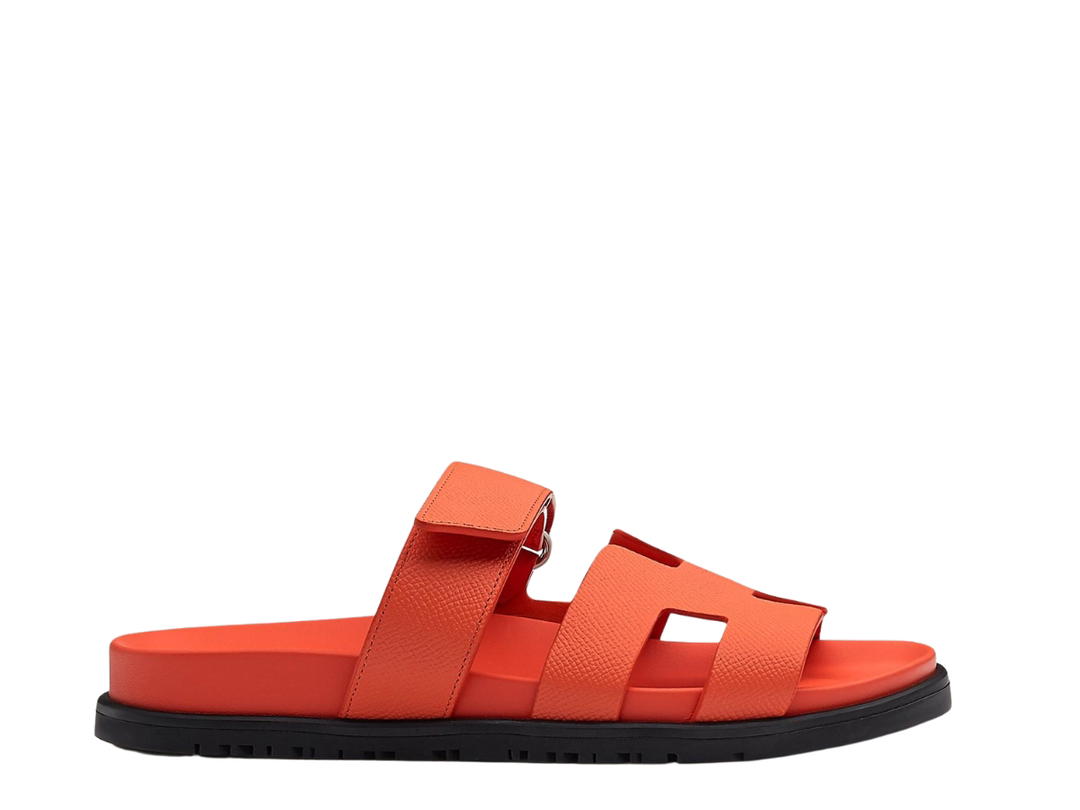 Hermes Hermes Chypre Sandal In Epsom Calfskin With Anatomical Rubber Sole And Adjustable Strap Sorbet Pink