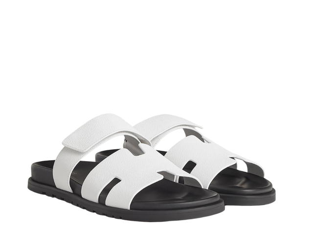 Hermes Hermes Chypre Sandal In Epsom Calfskin With Anatomical Rubber Sole And Adjustable Strap Blanc - view 2