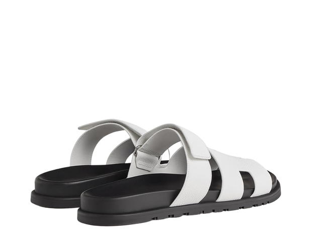 Hermes Hermes Chypre Sandal In Epsom Calfskin With Anatomical Rubber Sole And Adjustable Strap Blanc - view 3