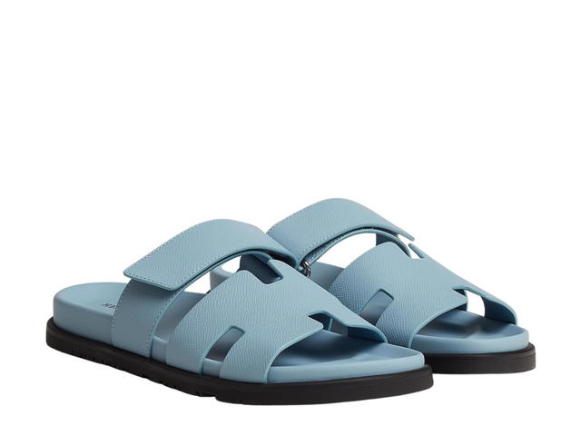 Hermes Hermes Chypre Sandal In Epsom Calfskin With Anatomical Rubber Sole Bleu Allure - view 2