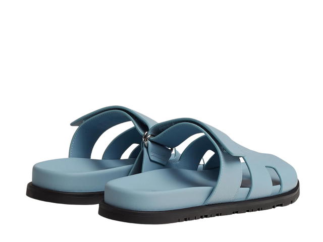 Hermes Hermes Chypre Sandal In Epsom Calfskin With Anatomical Rubber Sole Bleu Allure - view 3